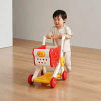 Role-Playing Toy Shopping Cart Toddler-Sized Play Shopping Cart Imaginative Trolley Smooth Rolling for Toddlers, Kids, Playroom