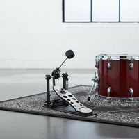 Single Bass Drum Pedal Double Chain Drive Pedal Adjustable Tension Non-Slip Base Musical Instrument Accessory for Drummers, Beginners, Music Studio