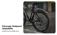 Retractable Bike Mudguard Easy to Install Bike Mudguard with Taillight Foldable Cycle Spray Guard Universal Fit for Rainy Days