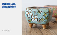 Hand-Painted Korean Pot, Ceramic Nursery Container, Multiple Sizes, Random Pattern