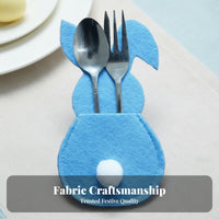 Reusable Easter rabbit Utensil Bag Festive Table Decor rabbitShaped Utensil Pocket adaptable Cutlery Holder Multi-Color Set for Restaurant Owners, Children, Event Planners, Family Gatherings, Home, Birthday Parties