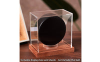 Hockey Puck Display Case with Wooden Base Acrylic Hockey Puck Display Case Transparent for Office