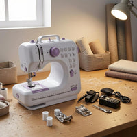 Built-in Handle Electric Sewing Machine Stitch Selection Buttons Compact Sewing Machine Tabletop Portable
