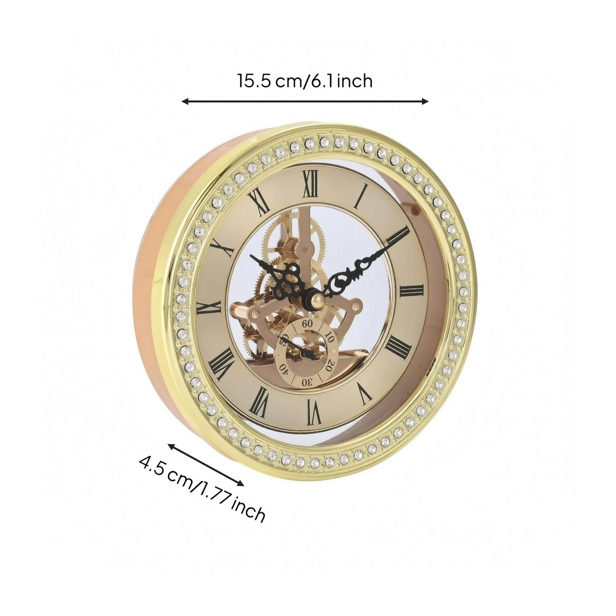 Wall Clock Transparent Center Roman Numeral Wall Clock Decorative Home Decor
