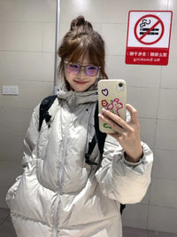 美式连帽羽绒棉服女冬季2025新款小众设计感宽松加厚保暖棉衣外套