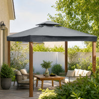 Vented Gazebo Replacement Canopy Waterproof Replacement Canopy Top Weatherproof Double-Layer Gazebo Top Heavy Duty for Patio, Backyard, Garden
