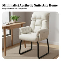 Reclining Function Cushisingled Sled Base Armchair Ergonomic Design Desk Chair Padded Seat Cushion Office Furniture Sturdy Frame for Distant Workers, Students, Clients, Study Room, Bedroom
