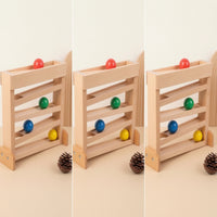 Wooden Ball Tracker Educational Ball Tracker with Ramp Smooth for Daycare