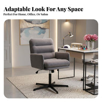 360-Degree rotate Upholstered Shell Chair with casters Elegant Design Rolling Seat Height Adjustable Vanity Stool Soft Upholstery for Home Workers, Beauticians, Students, Nail Salon, Bedroom, Study Room