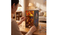 DIY Shelf Vignette Kit Wizard-Themed Miniature House Set Handcrafted Desktop Model with Shelves for Hobbyists, Desk