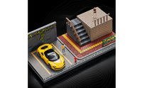 1:64 Parking Lot Diorama Box Realistic Details Model Car Garage Detailed Detail Diecast Car Display Case Case for Collectors, Enthusiasts, Desk