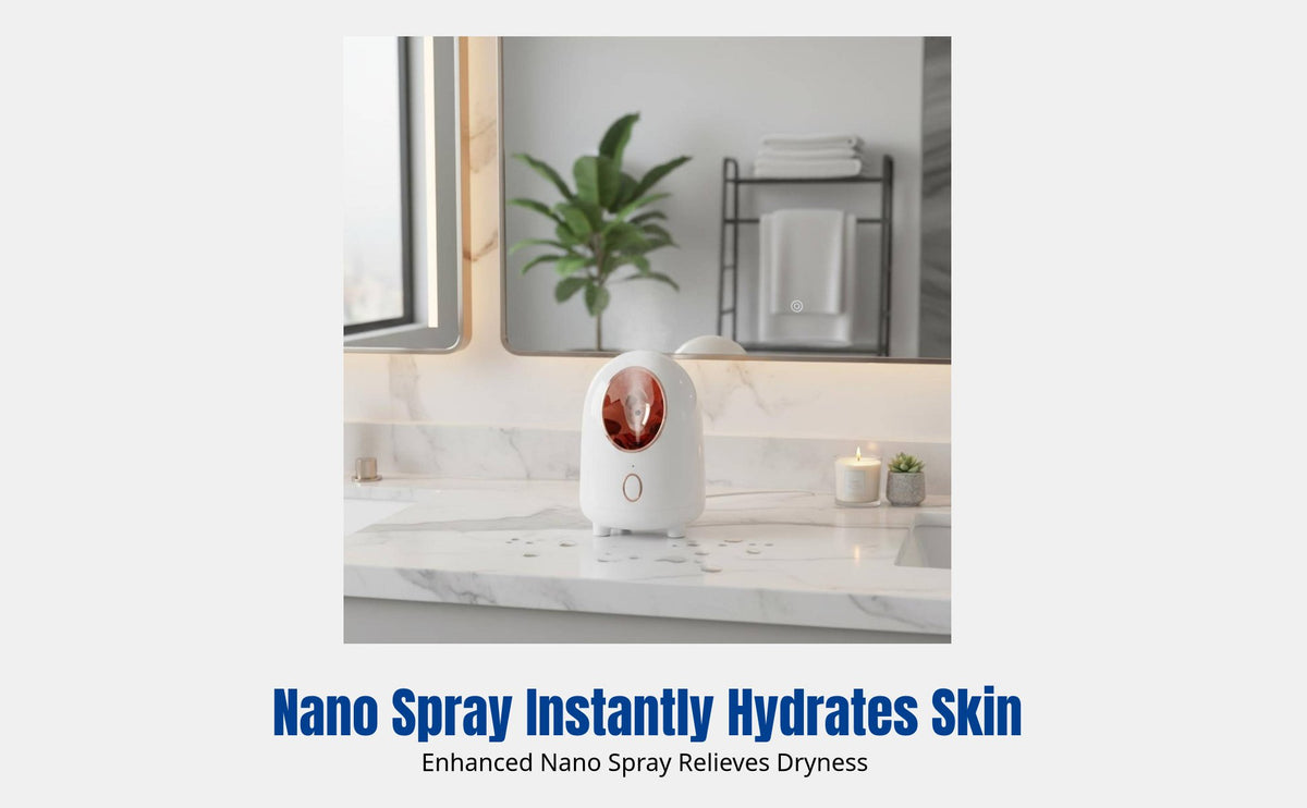 Nano Facial Steamer, Hot & Cold Dual Spray, Deep Hydration, Home Skincare, Large Tank