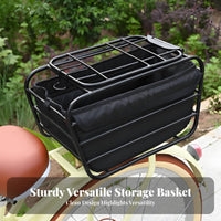 Cycle Rear Basket  Convenient Rear Cargo Basket Stable for Cyclists, Commuters, Errands, Commuting