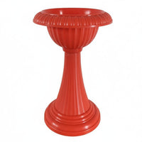 Indoor & Outdoor Use Pedestal Flower Pot Lightweight Goblet Shaped Flower Pot Easy to Clean Plastic Urn Planter Odorless Material for Balcony, Patio