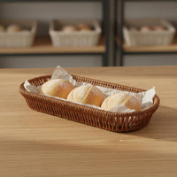 Sturdy Imitation Rattan Snack Basket Rustic Design Woven Fruit and Bread Basket Multi-Purpose for Shopkeepers, Caterers, Parties