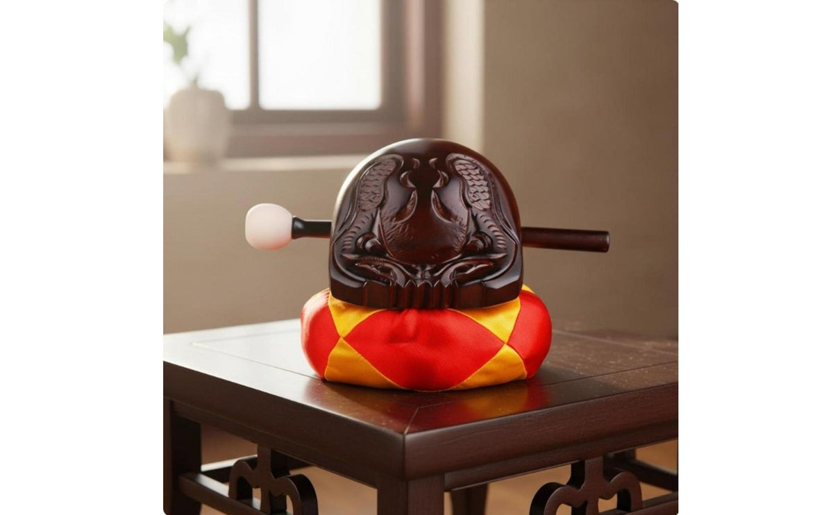Temple Block Resonant Sound Wooden Fish Drum Mokugyo Instrument for Meditation Practitioners