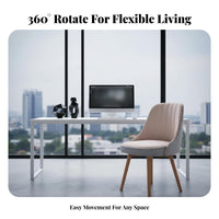 Adjustable Height Armless Rolling Chair Padded Seat Swivel Seating Thick Cushion Indoor Furniture Ergonomic Design for Students, Home Office Workers, Young Adults, Dorm Room, Bedroom, Small Areas