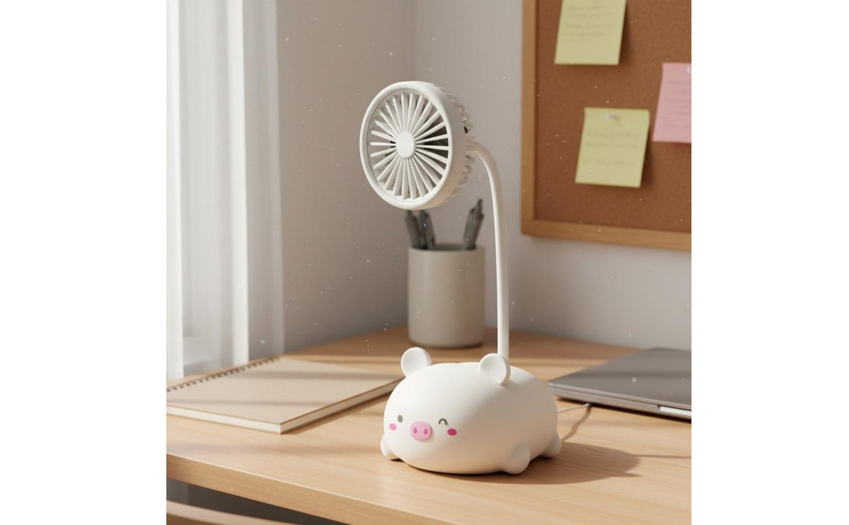 Portable and Compact Cartoon Creature Table Fan Quiet Operation Cute Creature Desk Fan Strong Airflow for Children, Office