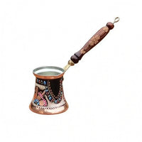 Handmade Turkish Coffee Pot Floral Pattern Copper Cezve
