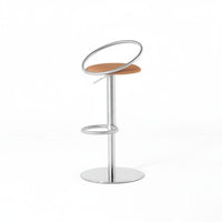 Minimalist Design Adjustable Pedestal Stool Upholstered Seat Pedestal Bar Stool 360-Degree rotate Counter Chair Stable Base for Interior Designers, Homeowners, Business Owners, Reception Desk, Restaurant, Bistro, Kitchen