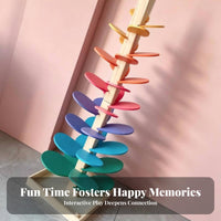 Layered Wooden Music Tree Toy Spiral Wooden Music Tree Smooth Painted Leaf Ramp Toy Colorful