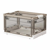 Foldable Storage Box Transparent View Clothes Storage Chest Dust-Proof
