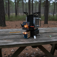 Kelefa Outdoor Stainless Steel Rocket Stove Portable Camping Wood Burning Stove for Cooking and Tea