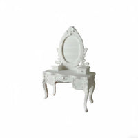 Simulation Model 1:12 Scale Vanity Table Playhouse Toy White Dollhouse Vanity Set for Hobbyists