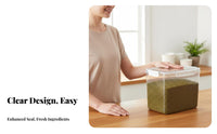 Moisture-Proof Stackable Grain Container Large Capacity Stackable Dry Food Canister Locking Lids for Countertop