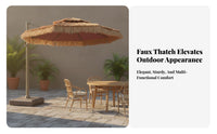 Thatched Tiki Umbrella Sun Protection Garden Garden Umbrella Sturdy for Business Owners, Occasion Organizer Planners, Courtyard, Backyard, Waterside