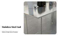 Stainless Steel Surface Display Table Minimalist Design Modern Boutique Island Table Spacious Surface Store Furniture for Visual Merchandisers