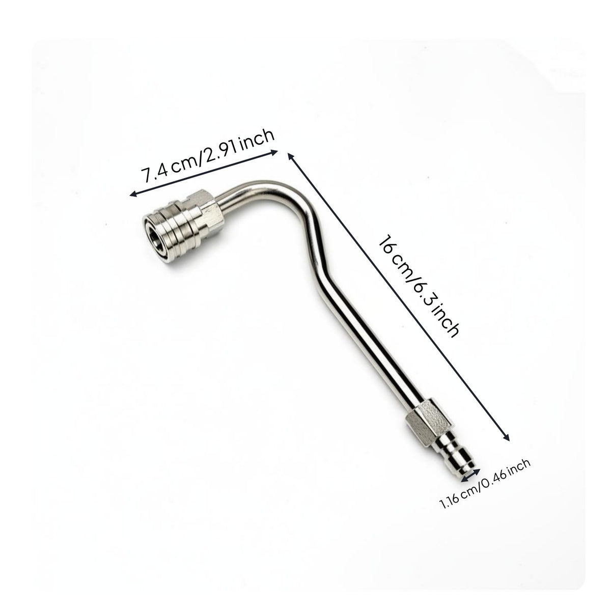 Rustproof Angled Pressure Washer Wand Rust-Resistant Angled Power Washer Wand for AC Technicians, Car Detailers, Hard-to-Reach Areas