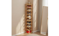 Space Saving Multi-Tier Shoe Rack Sturdy and Stable Narrow Shoe Rack Tool-No-Tool Assembly for Hallway, Closet