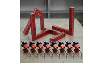 12 Pieces Printed Scale Woodworking Clamp Set Star Knob 90-Degree Clamp Red Body High Precision for Assembly