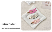 Celestial Feathered Barrette No-Wrinkle Celestial Feathered Hair Barrette Feathered Hair Pin Cute Design Side Bangs Barrette