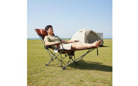 Sit-Lie Chair Built-in Cup Holder Portable Recliner Chair Backpack Carry Straps Adjustable Camping Recliner for Campers, Picnic