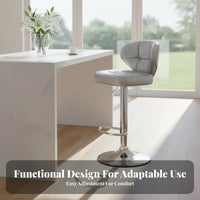 European Style Adjustable Backrest Stool 360-Degree Swivel Adjustable Pedestal Stool With Footrest Bar Chair Upholstered Seat for Cafe Owners, Receptionists, Homeowners, Reception Area, Counter, Kitchen Island, Dining Room