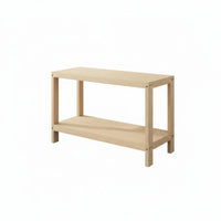 Floor-Standing dual-level Wooden Side Table Simple Design Multi-Tier accent table Space-Saving Nightstand adaptable Use for Apartment Dwellers, property owners, Living Room, Small areas, Entryway, Home Office