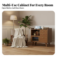 Nordic Design Kitchen Buffet Cabinet Multifunctional Dining Room Sideboard with Doors Spacious Storage Clear Standing Buffet Cabinet Large Capacity for Homeowners, Apartment Dwellers, Families, Entryway, Hallway