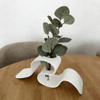 3D-Printed Flower Holder with Open Channel Curved Sculptural Flower Holder Minimalist Decor Matte for Decorators