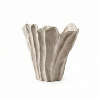 Vase with Irregular Edge Handcrafted Irregular Vase Matte Ceramic Flower Holder for Art Lovers, Entryway Table
