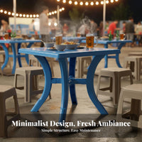 Long-Lasting Plastic Table and Chair Set Easy to Clean Outdoor Table and Chairs Resistant Plastic Patio Furniture Set Low Maintenance for Business Owners, Party Hosts, Night Market, Food Stall, Barbecue, Backyard