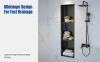 Embedded Stainless Steel Wall Niche, Open Hollow Bathroom Shelf, Multi-Tier Shower Storage Rack