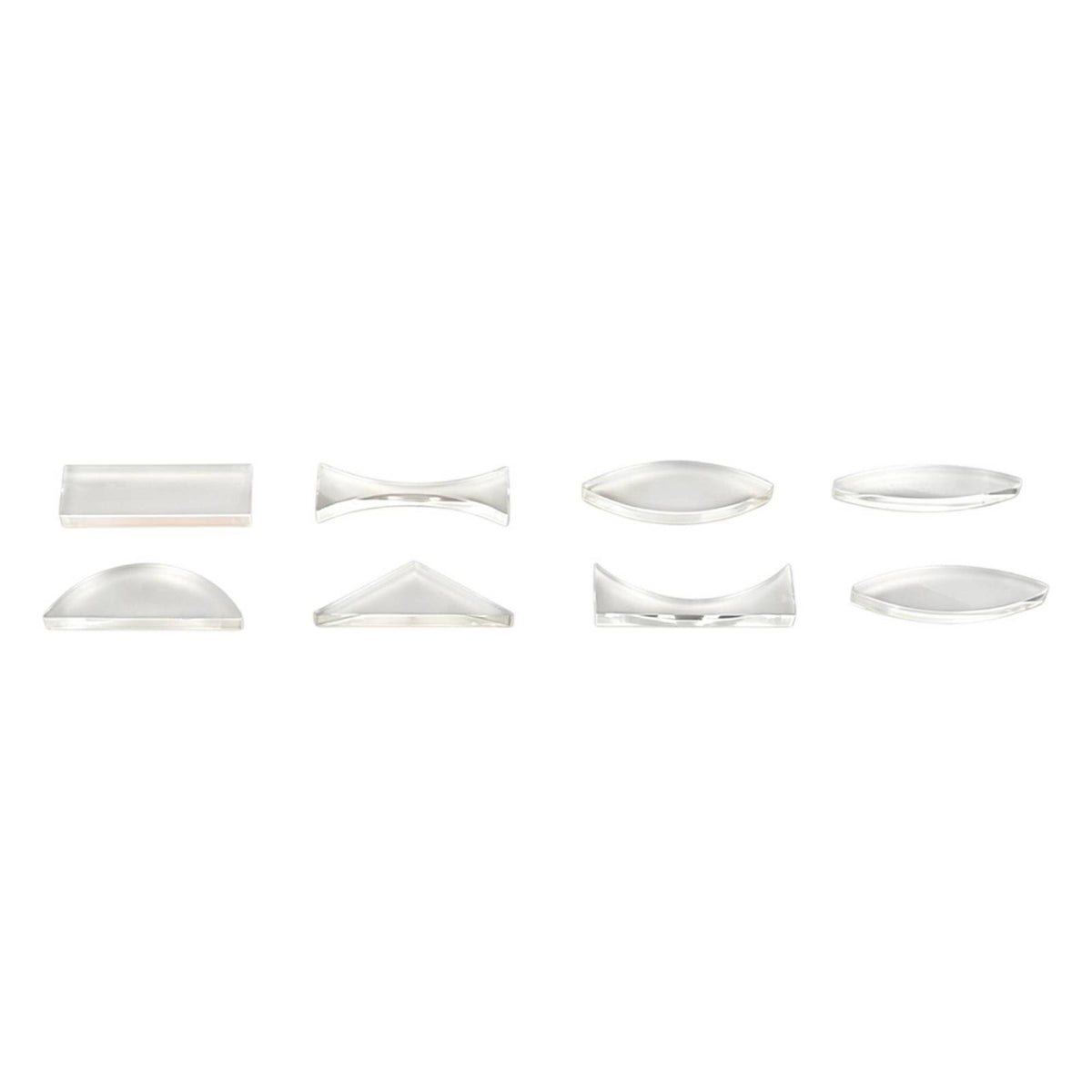 8 Pieces Optical Lens Set with Storage Box Demonstration Geometric Optics Kit
