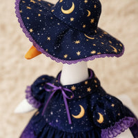 Goose in Witch Costume Resistant Witch Goose Figurine Gothic Halloween Outfit for Collectors, Mantel, Entryway