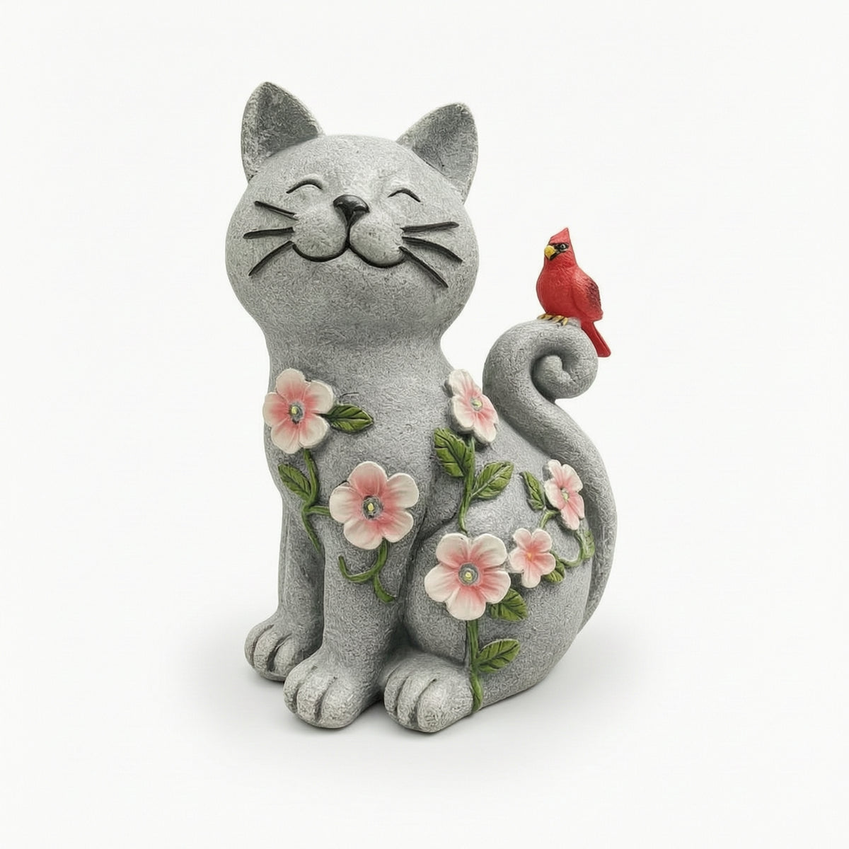 Glowing Cat Figurine with Solar Light Whimsical Solar Garden Statue Automatic Cat Statue Waterproof for Gardeners, Pathway