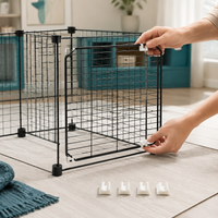 DIY Pet Cage Panels, Modular Wire Grid Fencing for Small Animals, Storage Shelves, and Plant Stands