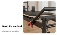 Pilates Reformer with Vertical Column 360° Rotating Base Pilates Core Training Bed Full Body Workout Deluxe Reformer Combo for Adults