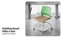 Multi-Functional Rolling Chair with Tablet Arm Mobile Casters Wheeled Chair with Writing Tablet Breathable Mesh Back Training Room Seat Space-Saving Design for Trainees, Students, Conference Attendees, Classroom, Lecture Hall, Reception Area