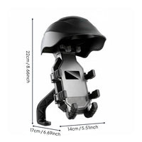 Phone Mount with Rain Cover Anti-Movement Phone Holder with Sun Visor Adjustable Angle Mobile Accessory for Motorcyclists